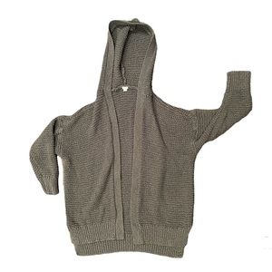 American Eagle - olive colored open stitch front cardigan